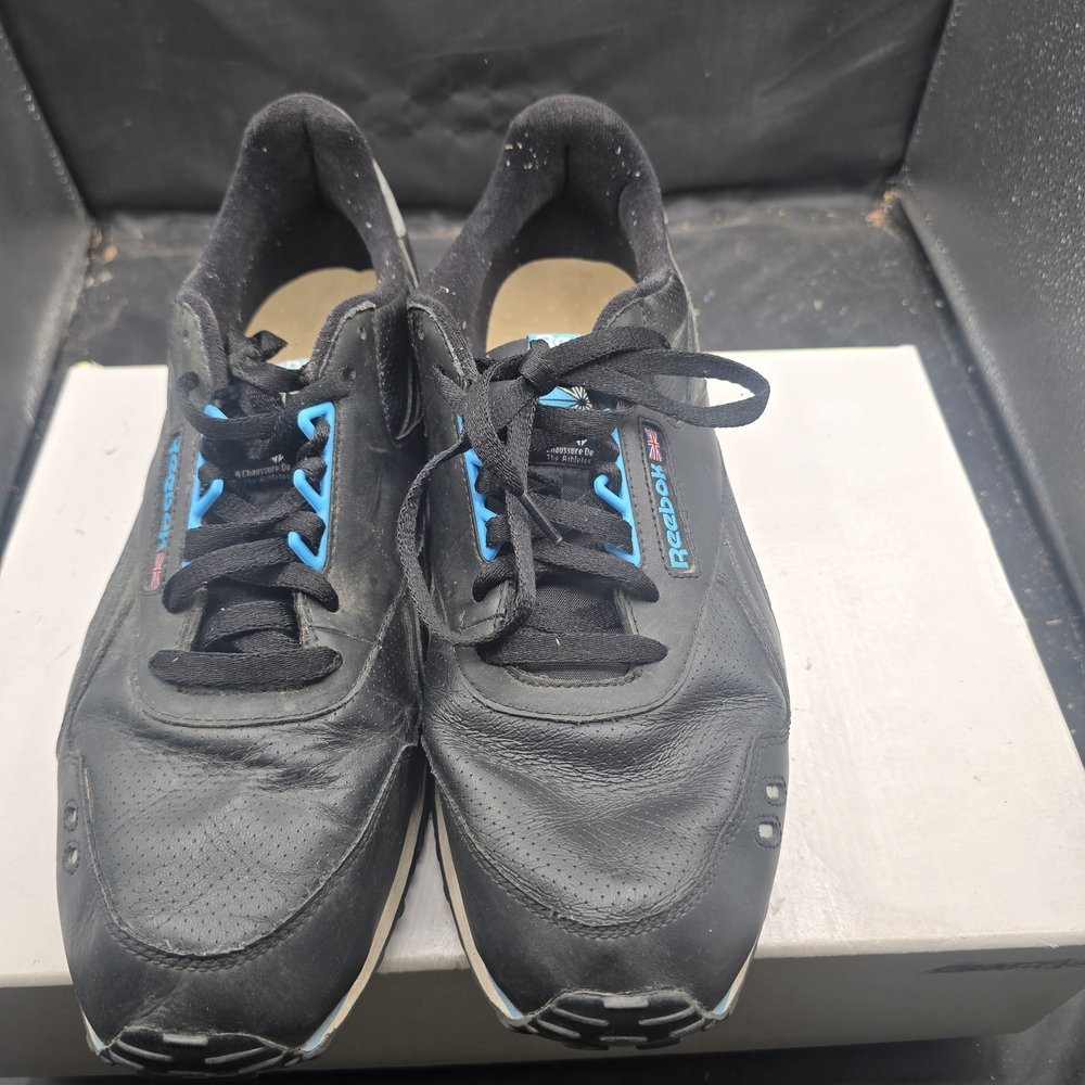 Reebok Men's Black Sneakers with Blue Highlights